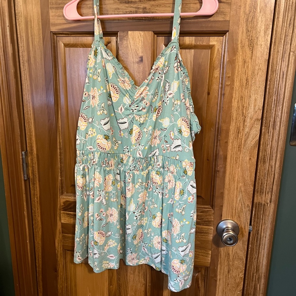 Torrid Floral Green tank